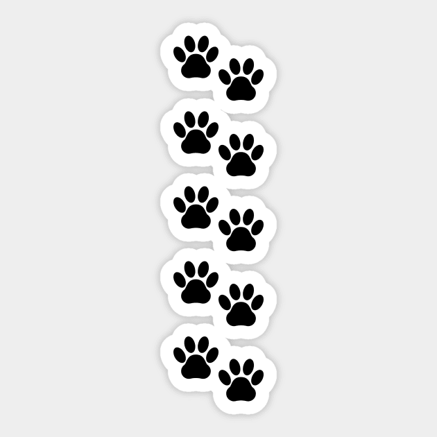 Dog Paws, Puppy Paws, Animal Paws, Pet, Black Paws Sticker by Jelena Dunčević